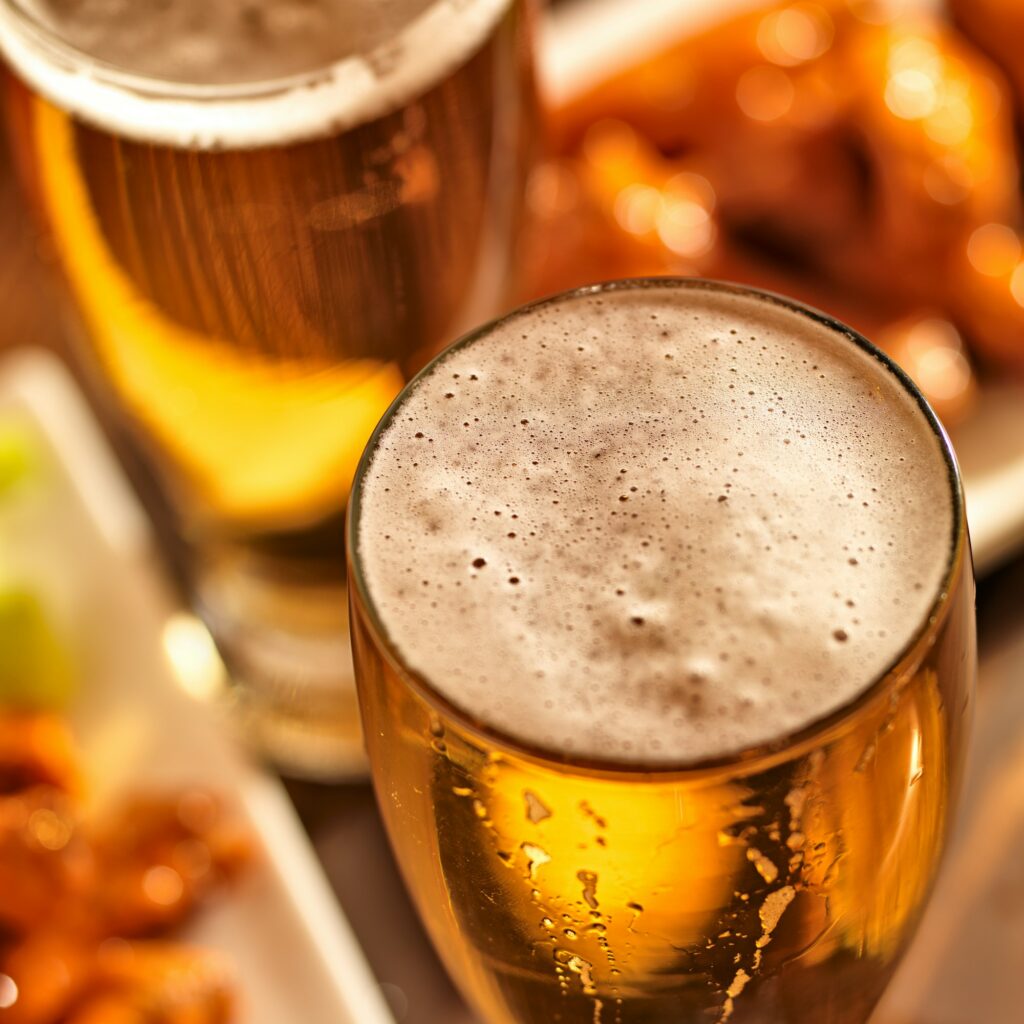 beer and wings at celebration